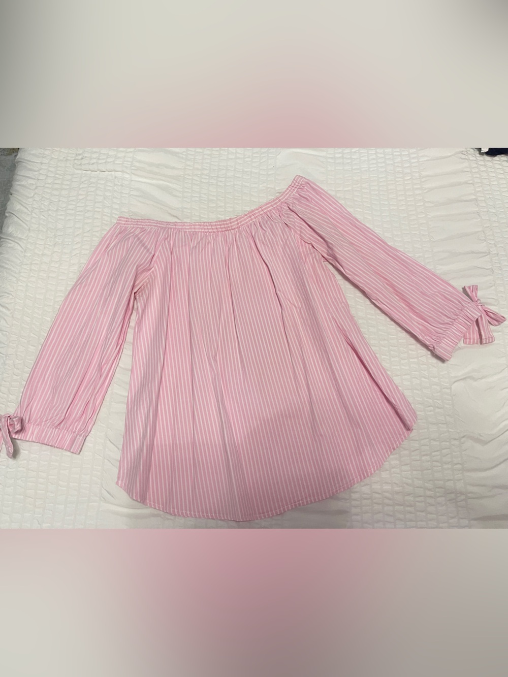 Potter's Pot Pink Striped Off-Shoulder Shirt